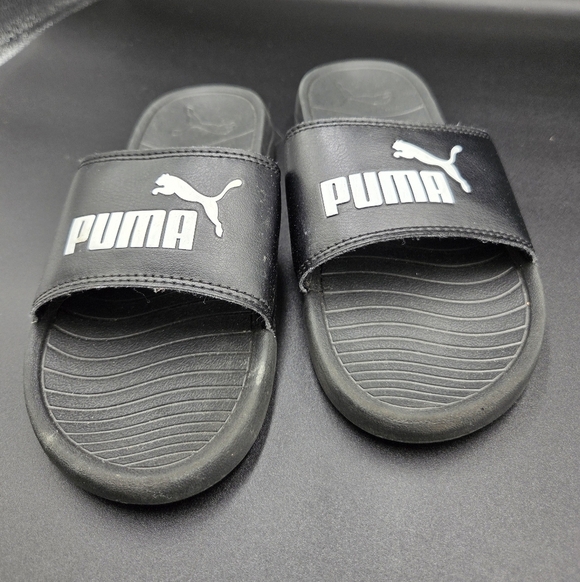 KIDS PUMA COOL CAT DRIP BX PS SLIDES BLACK/WHITE SIZE 3C - Picture 2 of 4
